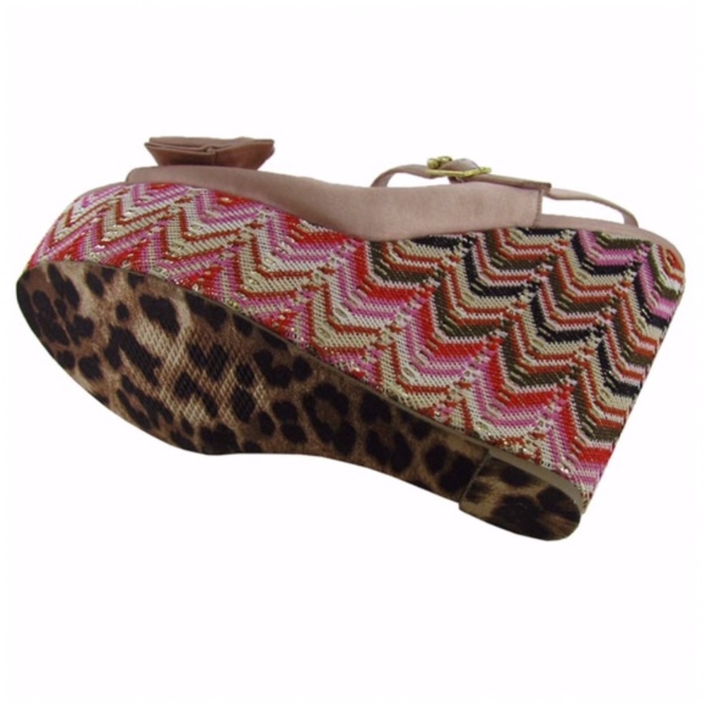 BETSEY JOHNSON Bow Platform Wedge Sandals 8.5 - Picture 5 of 6